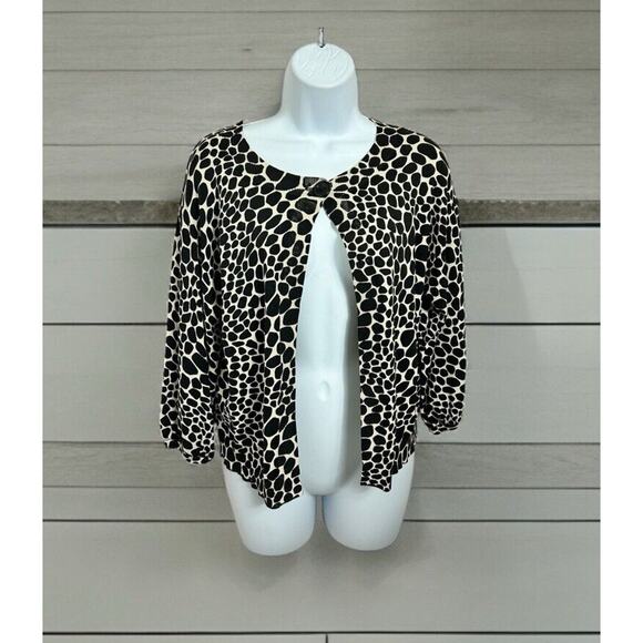 Chaus Sweaters - Chaus Animal Print Sweater Sz Large Petite Silk Blend 3/4 Sleeve Layering Top